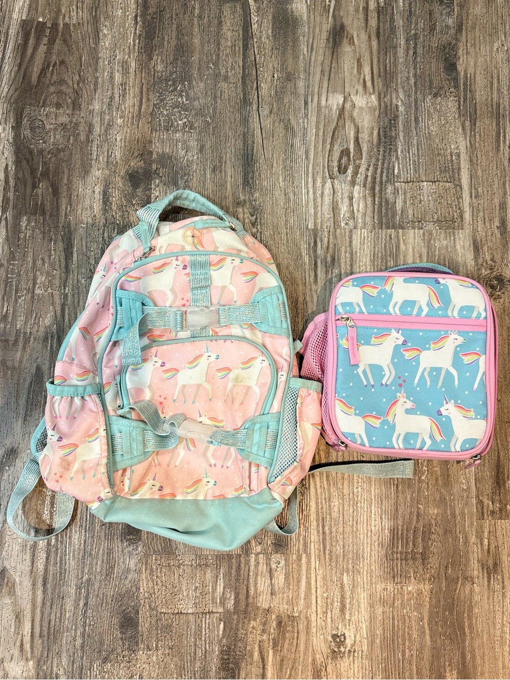 Pottery Barn Kids Unicorn Backpack with lunch bag - Small (4-6 years old)
